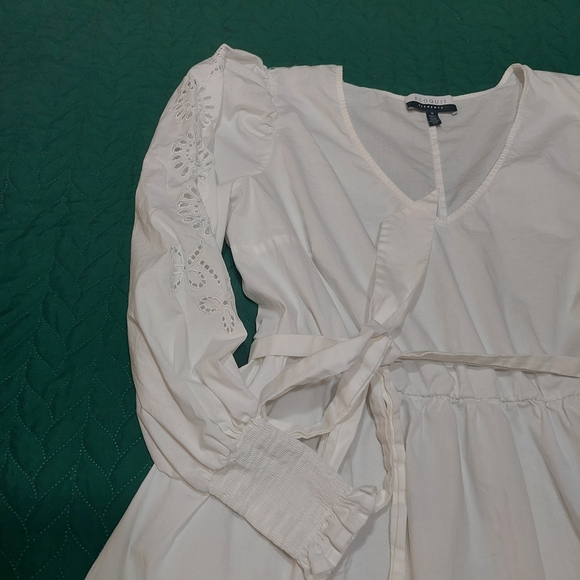 Eloquii White Mini Dress with Eyelet Sleeves - Picture 6 of 9